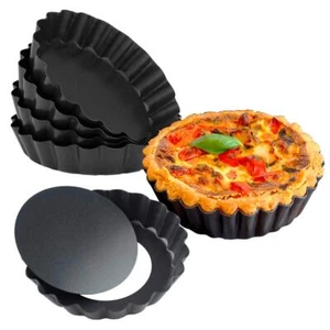 6 Pack 5 Inch Mini Tart Pan Set with Removable Bottom Mini Pie Pans - Picture 1 of 6