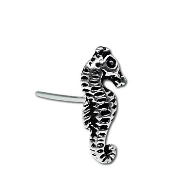 Cavalluccio marino naso borchia pesce 22 g (0,6 mm) argento sterling 925 L pi... - Immagine 1 di 4