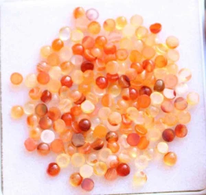 Natural Carnelian Round Cabochon Loose Gemstone Lot 20.10 Ct 3 MM - Picture 1 of 3