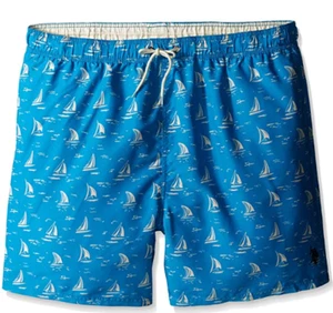U.S. Polo Assn Men's 2XL XXL Swim Trunks Blue White Sailboats Nautical Shorts - Picture 1 of 2