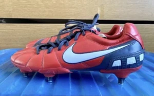 Nike Total 90 Strike III SG Adult Football Boots UK 8 EUR 42 Studs Red Black/VGC - Picture 1 of 16