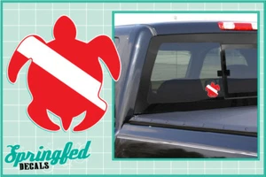 Vinyl-Aufkleber Meeresschildkröte geformt Tauchen Flagge Auto LKW Sticker SCUBA Tauchen Decal - Bild 1 von 1