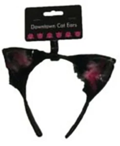 BLACK KITTY CAT EARS Headband Headpiece Child Animal Accessory One Size Boy Girl - Picture 1 of 1