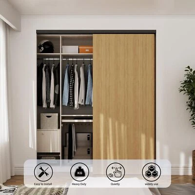 Комплект направляющих для дверей раздвижных шкафов CCJH 6 футов высокопрочные обходные дверные фурнитуры для 2 дверей - Изображение 1 из 4