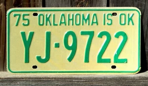 1975 OKLAHOMA Expired License Plate YJ-9722 (#OK00008) - Picture 1 of 1