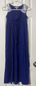Speechless Dress Girls 10 Blue White Lace Detail Sleeveless Maxi - Picture 1 of 5
