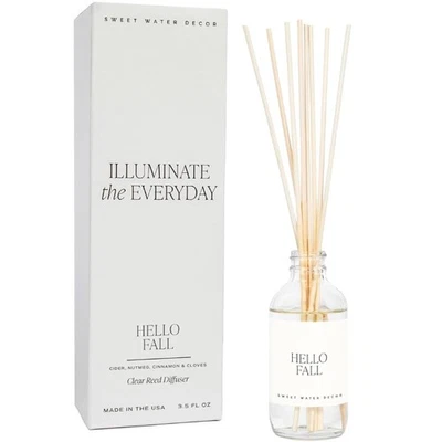 Hello Fall Reed Diffuser Set - Hot Cider, Cinnamon, Cloves, Apple, and Nutmeg... - Image 1 of 4