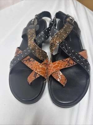 Topshop Paige Size 7.5 Studded Multicolor Leather Sandals - Image 1 of 4