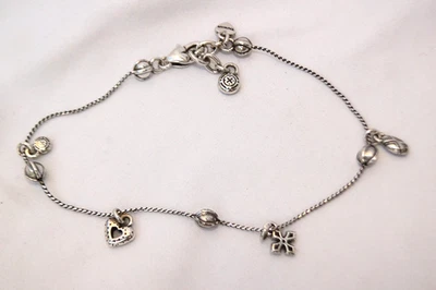 Brighton心形和十字饰品银色脚链 — 第 1/3 张图片