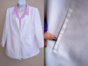 Roaman's NEW jacket plus size 20w 1x pique blazer SUMMER lined POCKETS EZCARE - Picture 1 of 11