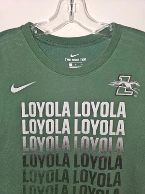 Nike Loyola University Maryland Dri-Fit Large Mens Green Graphic Logo Tee NCAA  - Image 1 of 4