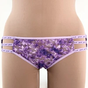 Victoria Secret Pink Cheekster Tanga Sheer Stretch Lace Floral Panties Signature - Picture 1 of 10