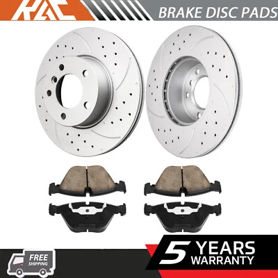 Rotores de freno delanteros perforados + pastillas de cerámica para BMW 328i xDrive 2010-2013 Foto 1 de 4