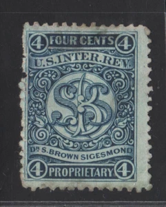 RS219d Dr. S. Brown Sigesmond Proprietary Medicine Revenue 4c Blue WMK 191R - Picture 1 of 3