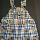 Vintage Carters Baby Boy Plaid Overalls Bibs Shorts  24 Months
