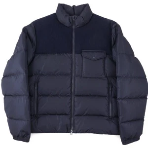 Aspesi F/W 24-25 Nylon Quilted Down Puffer Jacket with Knit Wool Panels L New - Picture 1 of 8