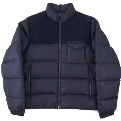 Aspesi F/W 24-25 Nylon Quilted Down Puffer Jacket with Knit Wool Panels L New - Image 1 of 4