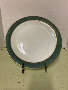VINTAGE PYREX HACKENPLATTE, GRÜNGOLD GETRIMMT, 12 ZOLL, MILCHGLAS, - Bild 1 von 5