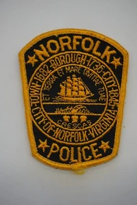 Norfolk Police Patch Gold 3" x 4" (10469) - Picture 1 of 2
