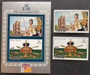 NIUE 1977 Juego Jubileo de Plata y Hoja Miniatura MNH (B419) - Imagen 1 de 2