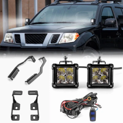 3'' 40W LED Light Pods +Hood Mount Brackets+ Wire for Nissan Frontier 20005-2024 - Image 1 of 4