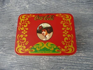 Vtg Unused COCA COLA Game Set, Tin Box, Sealed Playing Cards, Score Pad, Pencil - Picture 1 of 10
