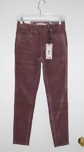 Pantaloni donna Nanette Lepore viola polvere Hamilton skinny velluto a coste nuovi con etichette taglia 8 10 - Foto 1 di 14