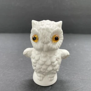 Goebel 38305 Germany White Owl Figurine 1970 W Gold Yellow Glass Eye Unique Vtg - Picture 1 of 6