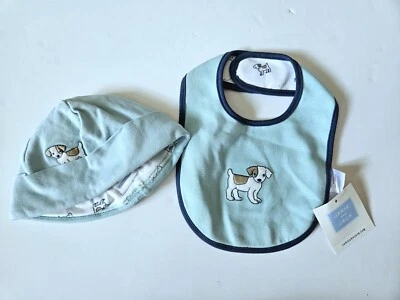 Janie and Jack NUEVO NUEVO CON ETIQUETAS Layette Primer Cachorro Babero Gorra Conjunto SR1-387 Foto 1 de 3