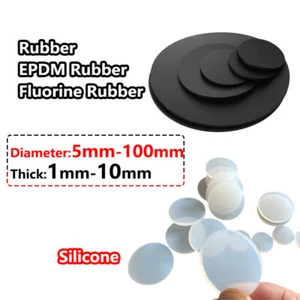 Solid Disc Pad Sheet Rubber/EPDM Rubber/Fluorine Rubber/Silicone Thick 1mm-10mm - Picture 1 of 27