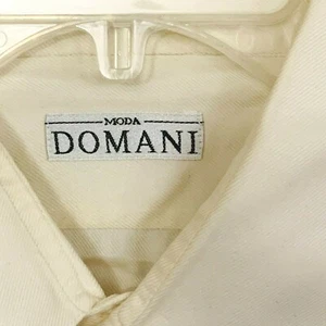 Size Large Moda Domani Shirt Button Up Men's L/S Ivory Missing tags Z1 - Picture 1 of 3