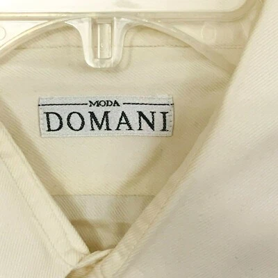 Size Large Moda Domani Shirt Button Up Men's L/S Ivory Missing tags Z1 - Image 1 of 3