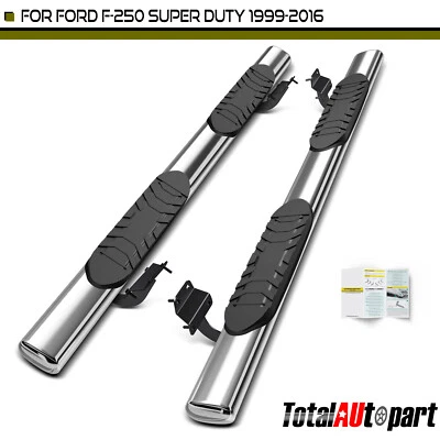 Barra de peldaño lateral recta ovalada para Ford F-250 Super Duty 99-16 5"" doble cabina S/S 304 Foto 1 de 4