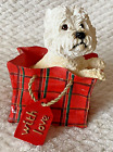 The Leonardo Collection With Love 2002 ~ Westie Dog in a Tartan Gift Bag
