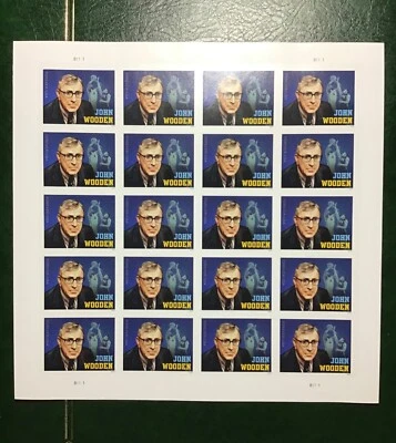 5833a John Wooden Forever Mint Pane Special Without Die Cut NDC Imperf (2024) - Image 1 of 2