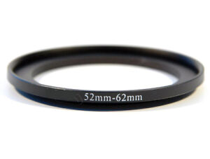 52-62mm Metal Step Up Ring Lens Adapter 52 Male to 62 Female Thread – UK STOCK