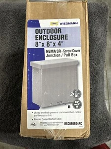 Wiegmann RSC080804RC 8 x 8x 4 Rainproof Screw Cover Electrical Conduit Box A6 - Picture 1 of 1