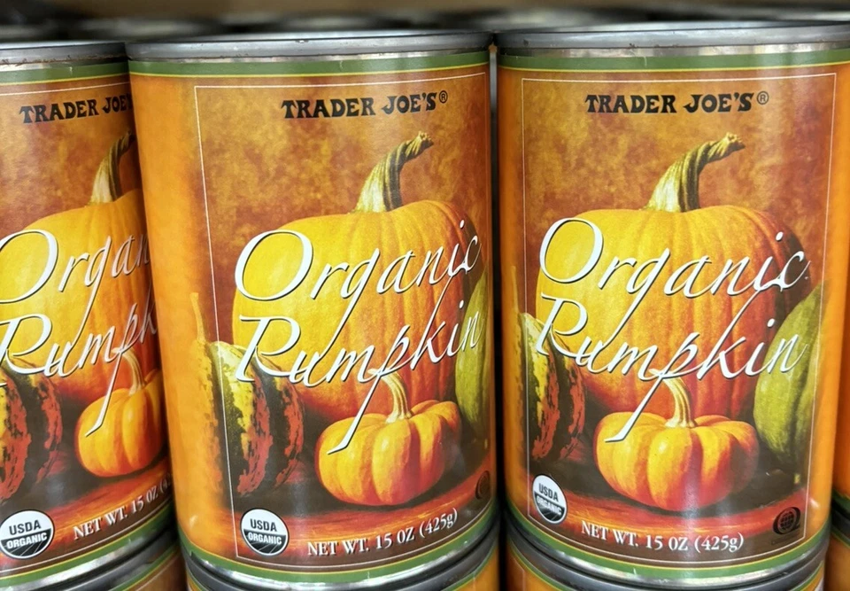 3 Packs Trader Joes Organic Pumpkin Puree Canned 100% Pumpkin 3 Cans 🎃🎃🎃 - Image 1 of 3