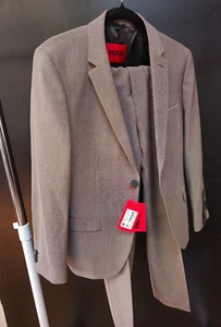 HUGO BOSS Arti/Hesten 2-Teiler Anzug Extra Slim Performance Super Flex Braun - 36S - Bild 1 von 13