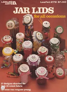 Cross Stitch Pattern JAR LIDS FOR ALL OCCASIONS Leisure Arts Leaflet 278 - Picture 1 of 1