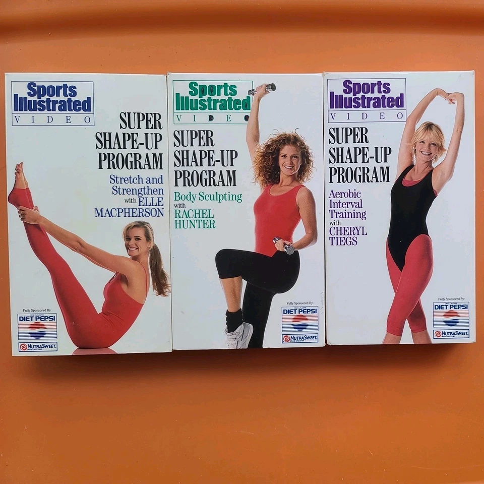 Sports Illustrated Super Shape Up Program VHS 3 Tape Set 1989 Tiegs Hunter Elle - Image 1 of 1