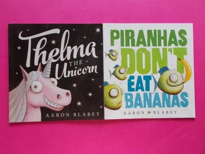 Thelma the Unicorn & Piranhas Don't Eat Bananas by Aaron Blabey - Like New - Image 1 of 4