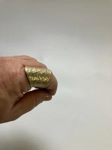 Camilla Cuff Ring – Gold Fill Tone Hammered Adjustable Band - Picture 1 of 11