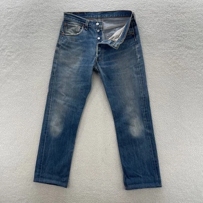 Vintage Levis Jeans Mens 33x34 (FITS 32x29) Blue 501 XX 90s Made In USA Faded - Image 1 of 4