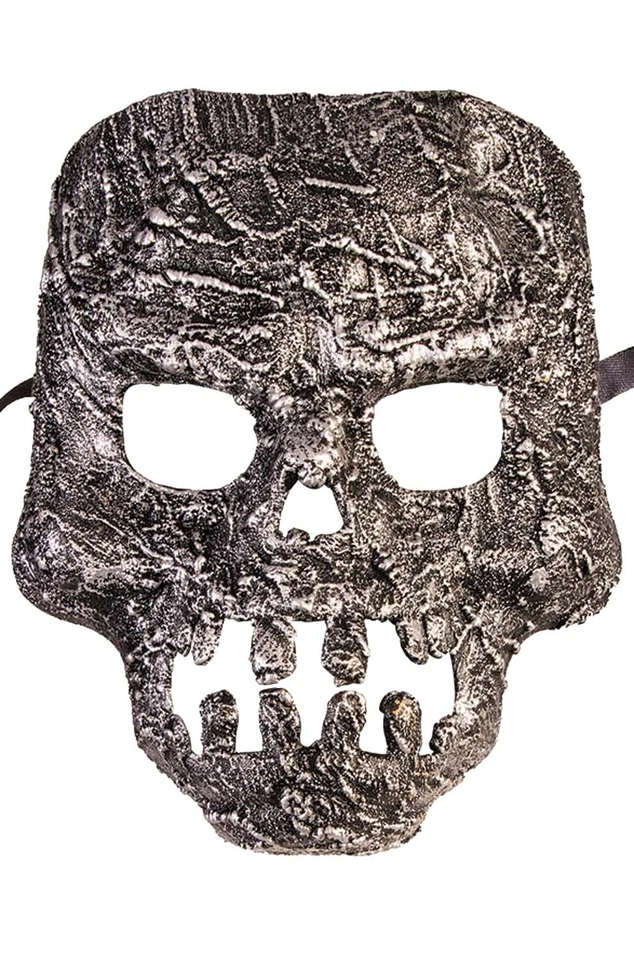Máscara de mascarada de calavera texturizada nueva (plateada) Foto 1 de 1