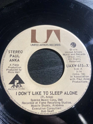 Paul Anka – I Don't Like To Sleep Alone, Canada  7” 45rpm record - Image 1 of 2