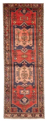 Alfombra de corredor tradicional oriental de lana 3'3" x 9'6" vintage anudada a mano Foto 1 de 4