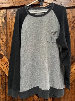 Pullover para hombre "On The Byas" manga larga cuello redondo, gris y negro, talla XL Foto 1 de 4