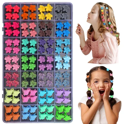 112 Pcs Baby Hair Clips - 28 Color Mini Flower and Butterfly Clips for Girls, To - Image 1 of 4