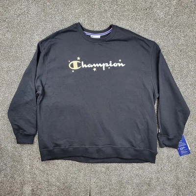 Sudadera Champion Boyfriend para mujer 3X negra Spellout Powerblend talla grande nueva con etiquetas Foto 1 de 4